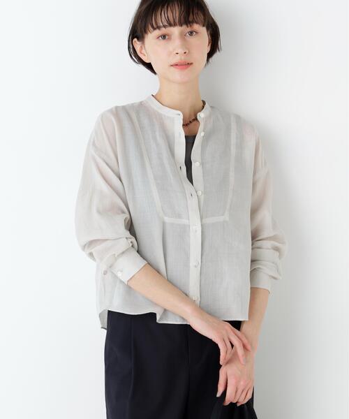 ブラウス シャツ 「名品/ウォッシャブル/4カラー展開」ラミーボザムシャツブラウス レディースの画像