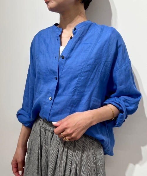 ブラウス シャツ 「名品/ウォッシャブル/4カラー展開」ラミーボザムシャツブラウス レディースの画像