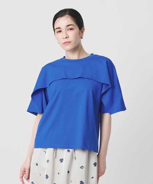 tシャツ 「WEB限定 Wardrobe DAILY MINIMAL」ケープフリル ショートスリーブプルオーバー UVカット 接触冷感 レディースの画像