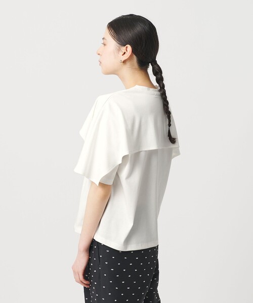 tシャツ 「WEB限定 Wardrobe DAILY MINIMAL」ケープフリル ショートスリーブプルオーバー UVカット 接触冷感 レディースの画像