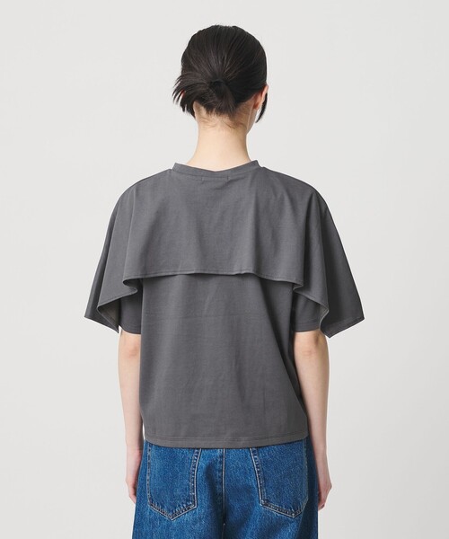 tシャツ 「WEB限定 Wardrobe DAILY MINIMAL」ケープフリル ショートスリーブプルオーバー UVカット 接触冷感 レディースの画像