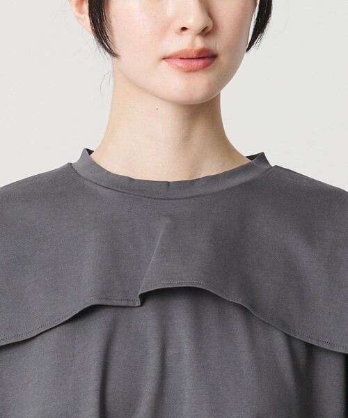 tシャツ 「WEB限定 Wardrobe DAILY MINIMAL」ケープフリル ショートスリーブプルオーバー UVカット 接触冷感 レディースの画像