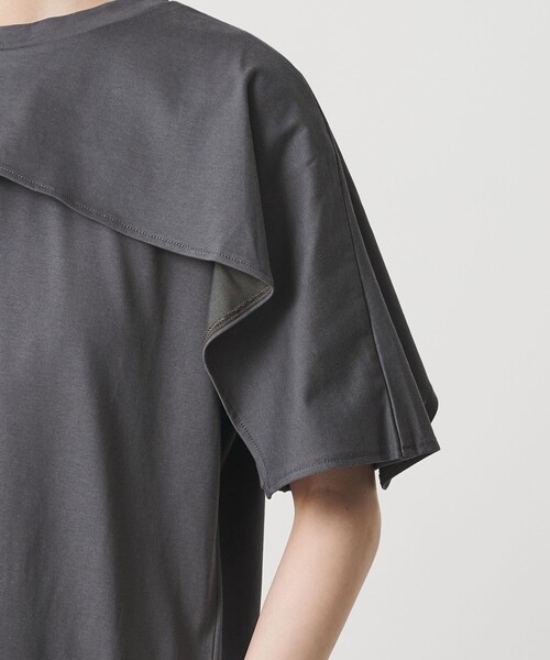 tシャツ 「WEB限定 Wardrobe DAILY MINIMAL」ケープフリル ショートスリーブプルオーバー UVカット 接触冷感 レディースの画像