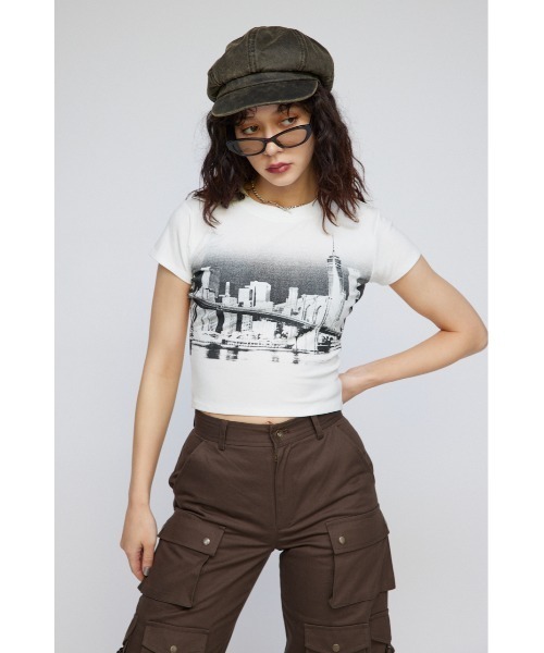 「LAGUA GEM」 半袖Tシャツ FREE ホワイト レディース_画像2
