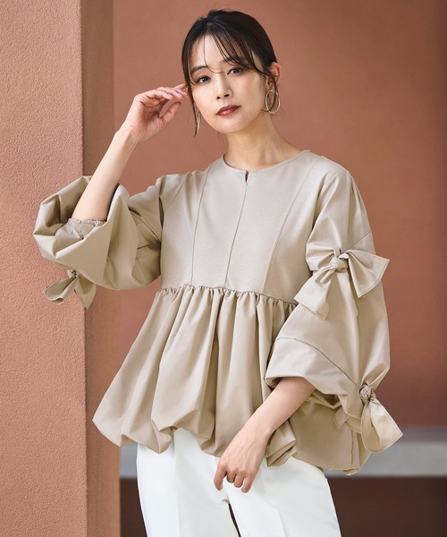 「RUIRUE BOUTIQUE」 長袖ブラウス S ネイビー レディース_画像2