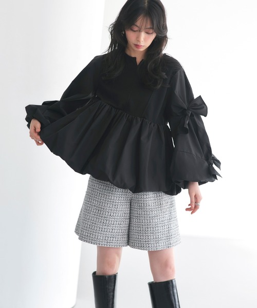 「RUIRUE BOUTIQUE」 長袖ブラウス S ネイビー レディース_画像3