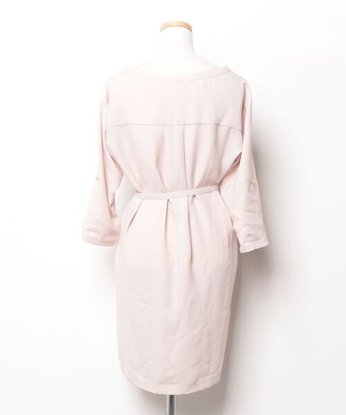 「Rouge Fonce」 7分袖ワンピース - ベージュ レディース_画像2