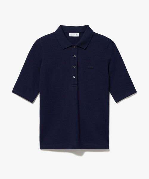 「LACOSTE」 半袖ポロシャツ 36 ピンクベージュ レディース_画像2