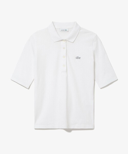 「LACOSTE」 半袖ポロシャツ 36 ピンクベージュ レディース_画像7