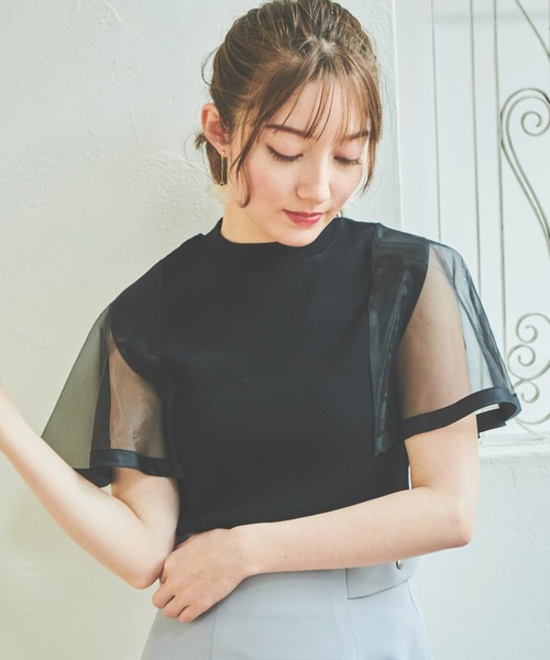 「NOELA」 半袖ニット フリー オフホワイト レディース_画像2