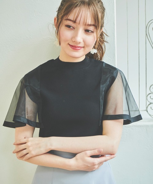 「NOELA」 半袖ニット フリー オフホワイト レディース_画像3