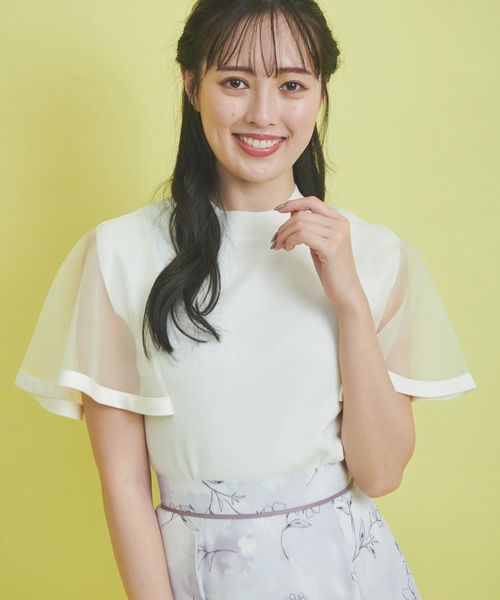 「NOELA」 半袖ニット フリー オフホワイト レディース_画像6