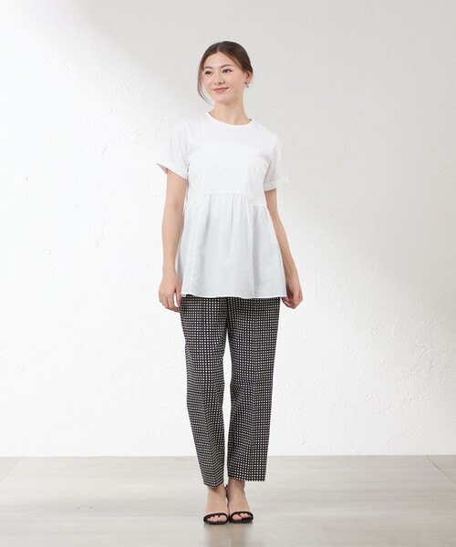 AMACA（アマカ） tシャツ 半袖 切替チュニックカットソー レディース