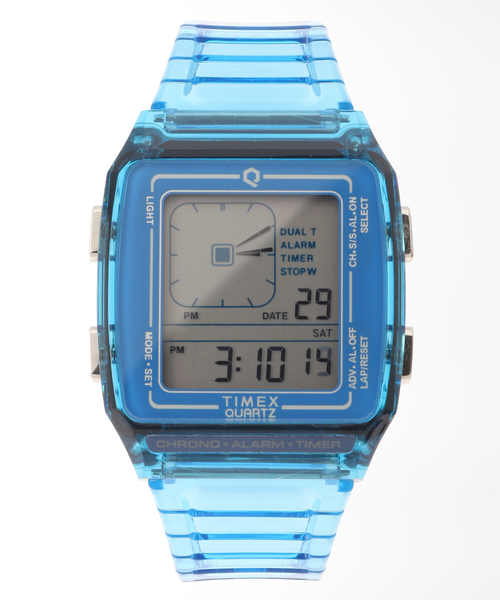腕時計 TIMEX Q LCA x-tw2w45100 Blue トランスパレント レディース メンズの画像