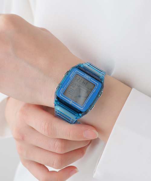 腕時計 TIMEX Q LCA x-tw2w45100 Blue トランスパレント レディース メンズの画像