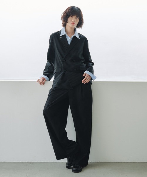 「Adoon plain」 テーラードジャケット MEDIUM チャコールグレー メンズ_画像4