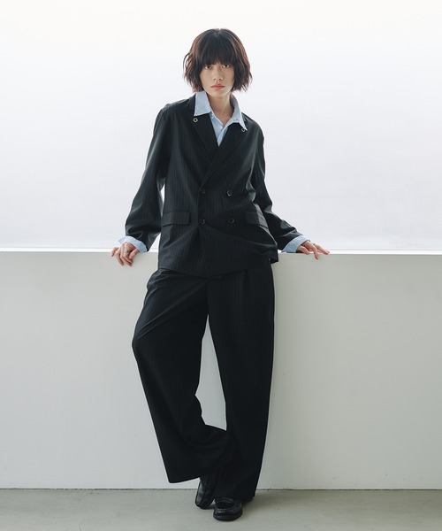 「Adoon plain」 テーラードジャケット MEDIUM チャコールグレー メンズ_画像5