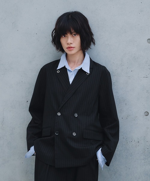「Adoon plain」 テーラードジャケット MEDIUM チャコールグレー メンズ_画像9
