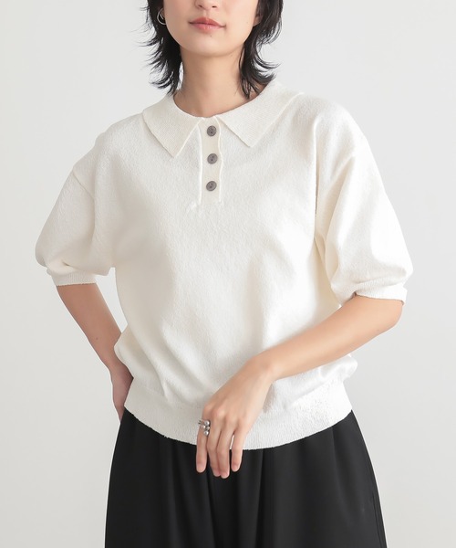 「for/c」 半袖ポロシャツ M チャコールグレー レディース_画像4