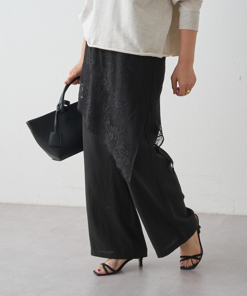 レースレイヤードパンツ pual ce cin パンツ レースレイヤードパンツ レディース : ZOZOTOWN