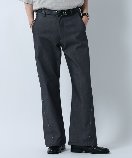 RAGEBLUE（レイジブルー） ワイドパンツ スラックス CURVE SEAM RIVET