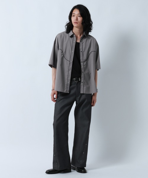 RAGEBLUE（レイジブルー） ワイドパンツ スラックス CURVE SEAM RIVET