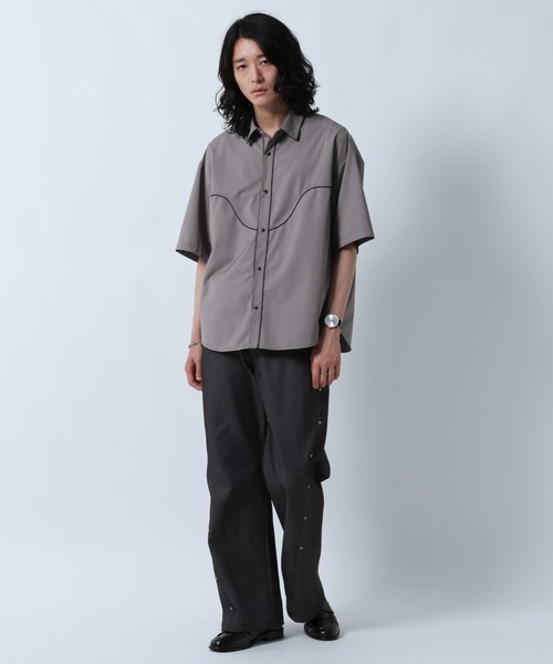 RAGEBLUE（レイジブルー） ワイドパンツ スラックス CURVE SEAM RIVET