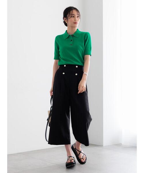 「Te chichi」 クロップドパンツ S ネイビー レディース_画像3