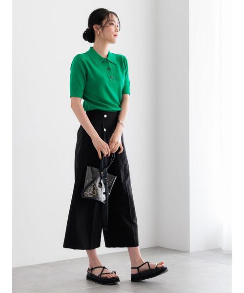 「Te chichi」 クロップドパンツ S ネイビー レディース_画像4
