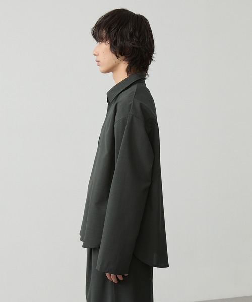 「CALLNE」 長袖シャツ L チャコールグレー メンズ_画像6