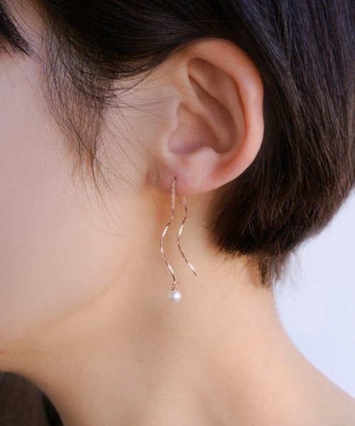 VA VENDOME AOYAMA K10 淡水パール ピアス va vendome aoyama パール ピアス K10 淡水パールウェーブピアス