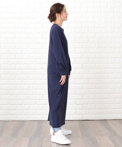 DAYRA ワンピース シンプル無地長袖ロングTシャツワンピース