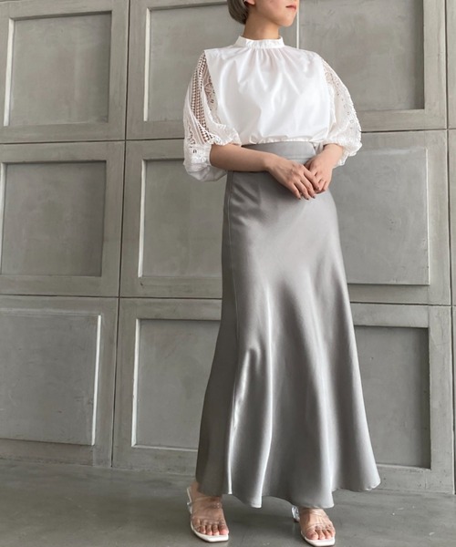 ブランド品 シャツ ブラウス 21s S New Arrival T Cブロード袖レースブラウス 日本