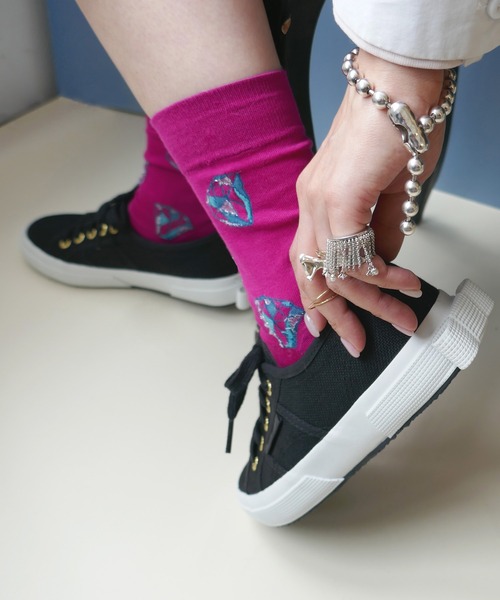 love by e.m.×SUPERGA スニーカー　リボン　ブラック SUPERGA×LOVE BY e.m.バックリボンスニーカー（スニーカー