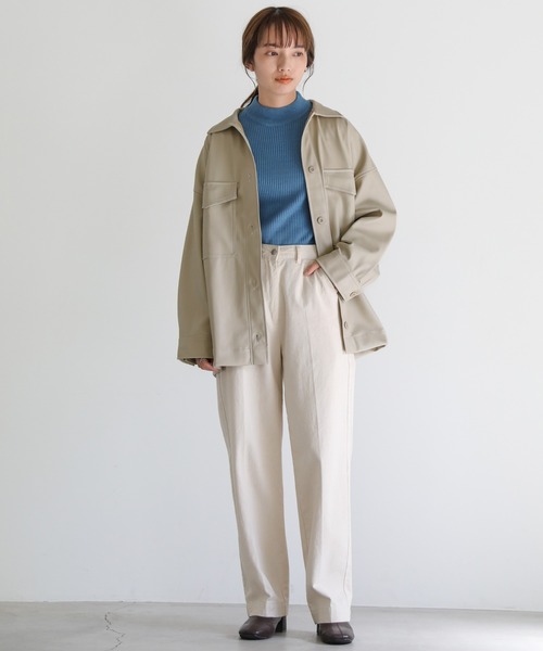 【美品】SELECT MOCA フェイクレザー ミドル ジャケット フリーサイズ 美品】SELECT MOCA フェイクレザー ミドル ジャケット