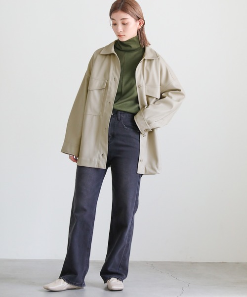 select MOCA（セレクトモカ） アウター フェイクレザーミドルシャツ