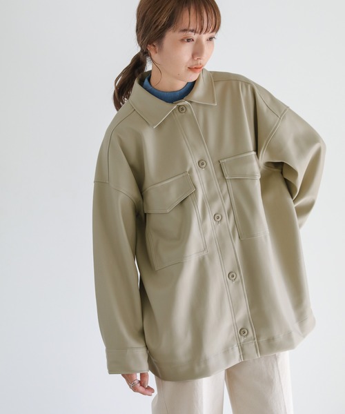 select MOCA（セレクトモカ） アウター フェイクレザーミドルシャツ