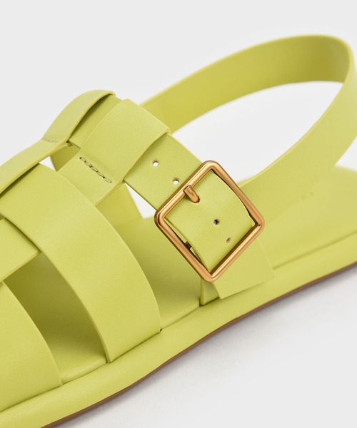 CHARLES ＆ KEITH サンダル メタリックバックルケージド