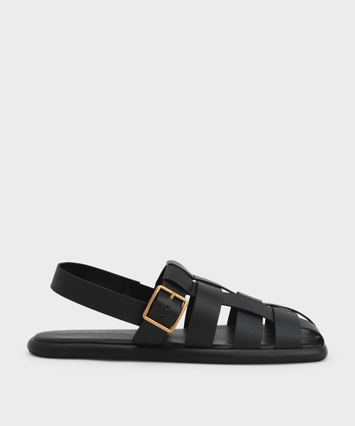 CHARLES ＆ KEITH サンダル メタリックバックルケージド