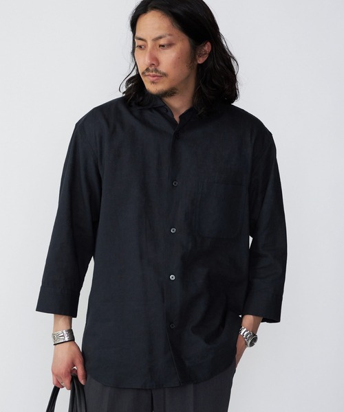 SHIPS.me シャツ 「ZOZO限定」SHIPS.me: 綿麻セミワイドカラー7分袖
