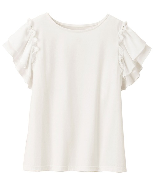 alotta tシャツ 肩開き2WAYフリルデザイントップス