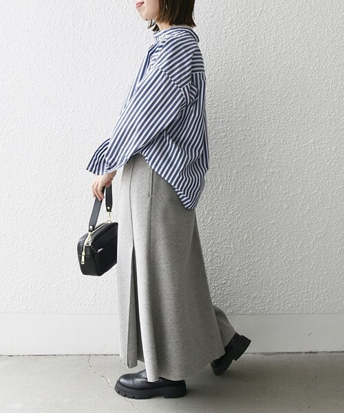 SHIPS any: エア ニードル タック ミディ スカート ネイビー　S SHIPS any: エア ニードル タック ミディ スカート ネイビー S SHIPS