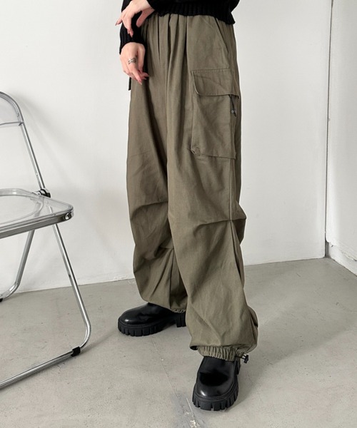 ワイドパンツ カーゴパンツ ルーズカーゴパンツ レディース メンズ