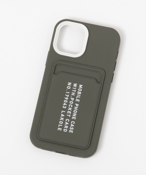 L'ADELINE グレー iPhoneケース カードポケット付き L'ADELINE グレー iPhoneケース カードポケット付き