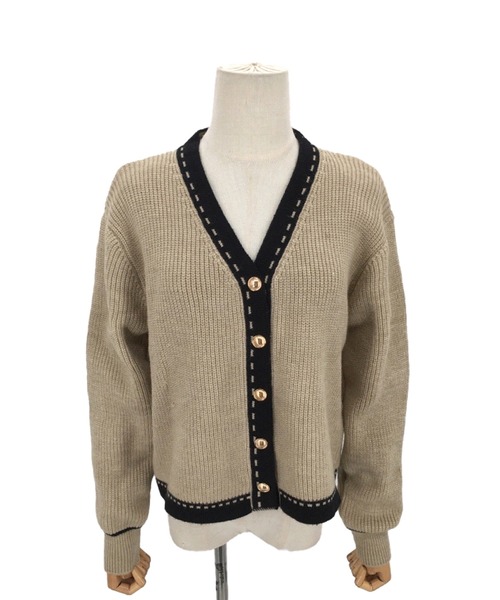 Dewlily カーディガン ステッチニットカーディガン レディース