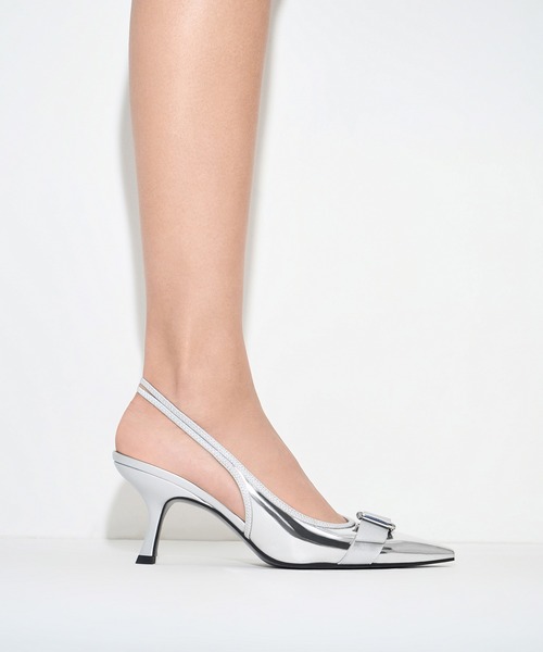 Charles & Keith スリングバックパンプス　ヒール CHARLES ＆ KEITH（チャールズ&キース） パンプス バックル ポイン