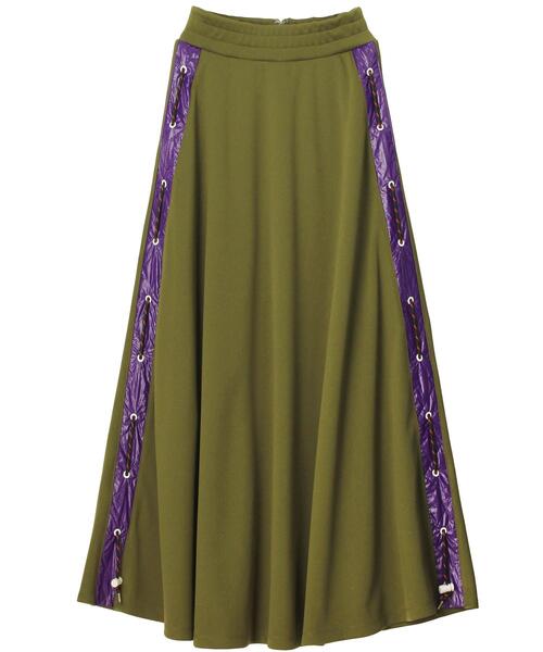 PAMEO POSE」 フレアスカート FREE カーキ レディース : 82218320  