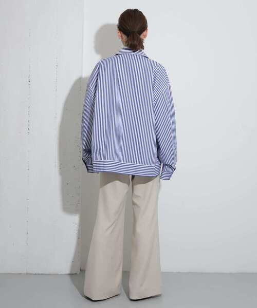 か*ず様 SINSSストライプブルゾンM SINSS（シンス）の「Stripe short blouson / ストライプショート