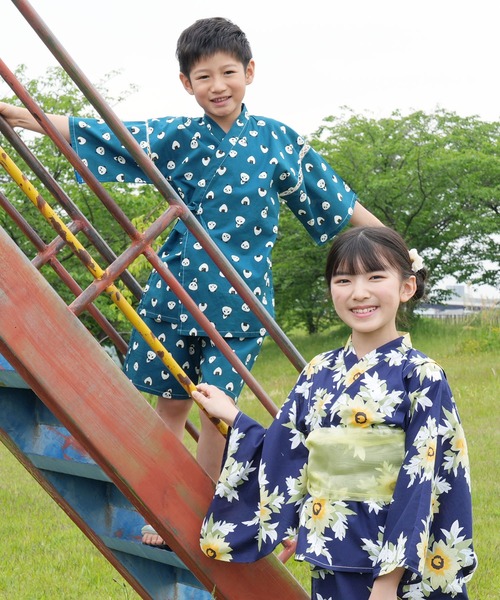 Bee des 浴衣 甚平 上下セット キッズ 子供 男の子 女の子