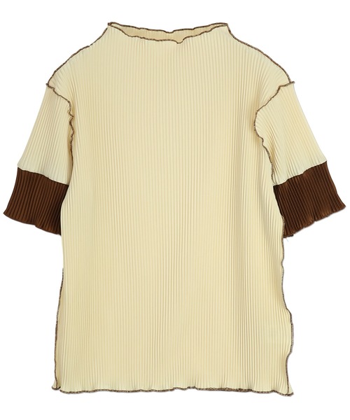 and it_（アンドイット） tシャツ 可愛すぎる袖配色半袖プリーツ